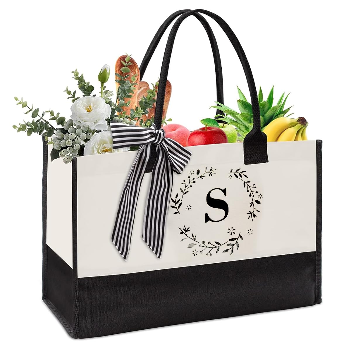 PALAY Canvas Tote Bag Letter Print Large Canvas Hand Bag for Girls Stand-up Office Tote Bag Document Bag Grocery Bag Shopping Bag with Reinforced Handles Gift for Girls PALAY Canvas Tote Bag Letter Print Large Canvas Hand Bag for Girls Stand-up Office Tote Bag Document Bag Grocery Bag Shopping Bag with Reinforced Handles Gift for Girls